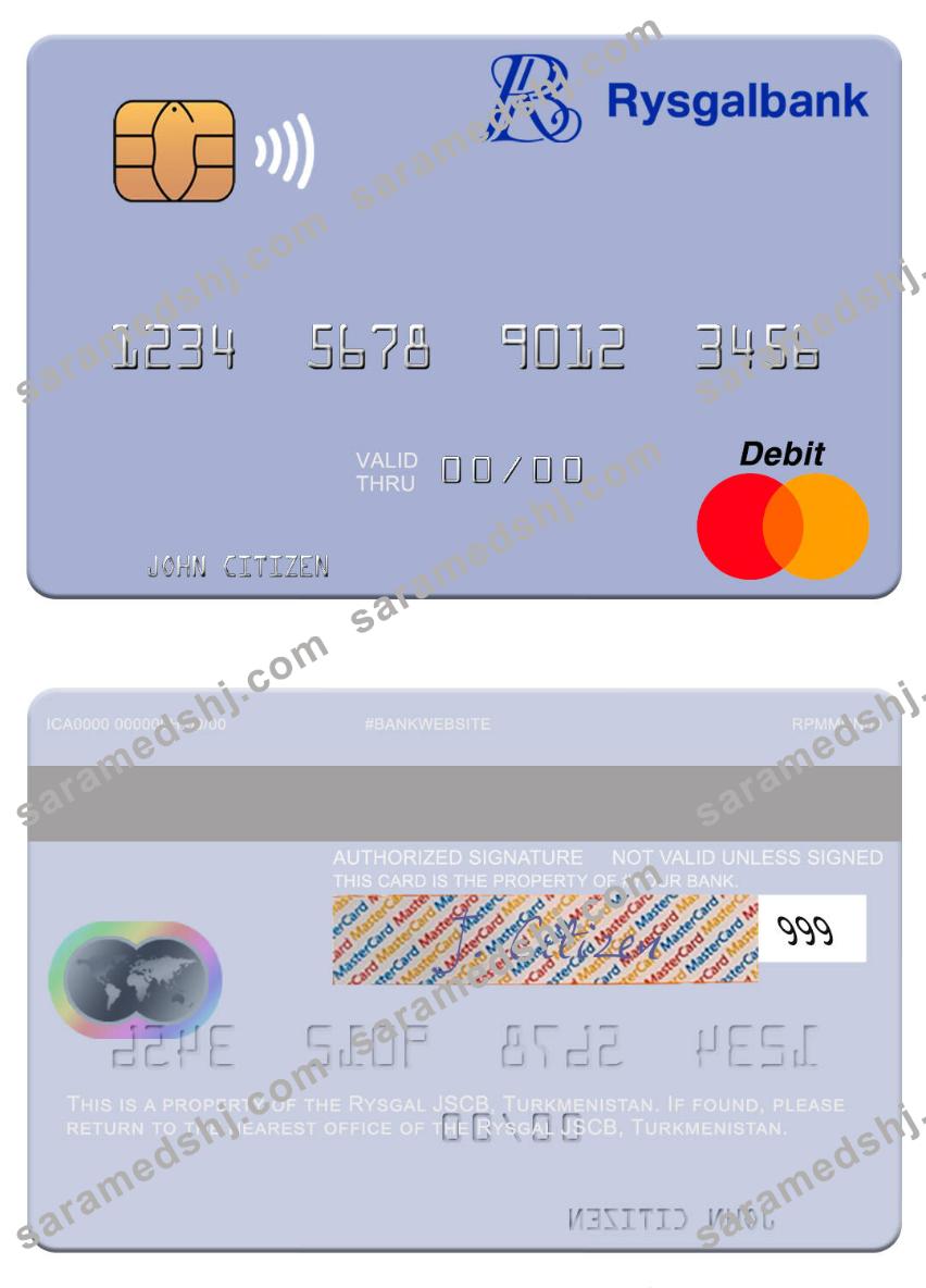 Turkmenistan Rysgal JSCB mastercard